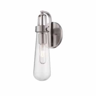 20W Beaker Series Wall Sconce w/ Clear Glass, Brushed Nickel