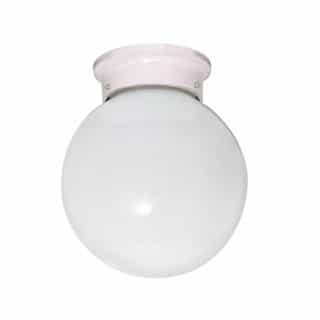 6" 60W Flush Mount Ceiling Light w/ White Ball, White