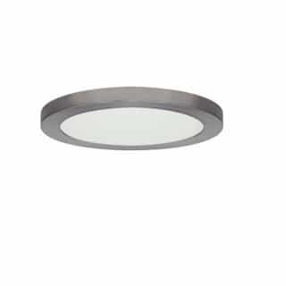 13.5W 7" Round LED Flush Mount, 3000K, Dimmable, Brushed Nickel