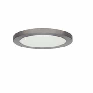 18.5W 9" Round LED Flush Mount, 3000K, Dimmable, Brushed Nickel