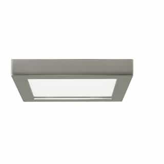 13.5W 7" Square LED Flush Mount, 3000K, Dimmable, Brushed Nickel
