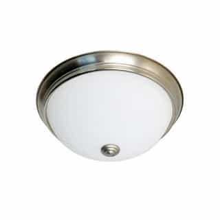 23.5W 13-in LED Flush Dome Light Fixture w/ Frosted Glass, Brushed Nickel