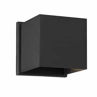 5W LED Square Wall Sconce, Dimmable, 240 lm, 3000K, Black