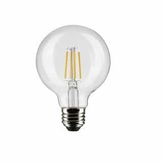 6W LED G25 Bulb, Dimmable, E26, 500 lm, 120V, 5000K, Clear