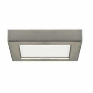 13.5W Square 7 Inch LED Flush Mount, Dimmable, 3000K, Brushed Nickel