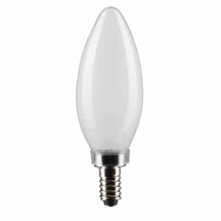 Satco 4W LED B11 Bulb, E12 Base, 90CRI, 350 lm, 120V, 3000K, Frosted, 2PK