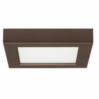 10.5W 5.5-in Square LED Flush Mount, Dimmable, 2700K, 90 CRI, Bronze