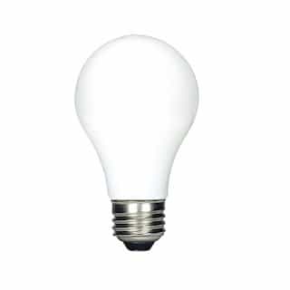 Satco 7.5W LED A19 Bulb, 60W Inc. Retrofit, E26, 800 lm, 120V, 3000K, White