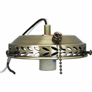 4-in Wired Fan Light Holder, Antique Brass