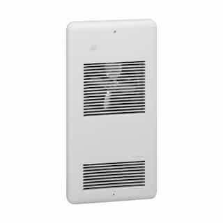 1500W Pulsair Wall Fan Heater, 240 V, Double Pole Thermostat, Silver