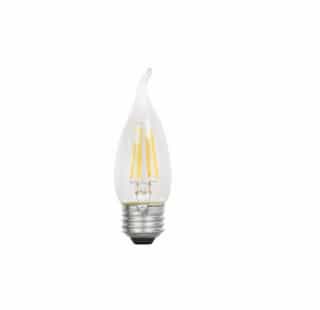 4W LED B10 Bulb, 40W Inc. Retrofit, Dim, E26, 320 lm, 2700K, Clear