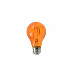 4.5W LED A19 Filament Bulb, Orange, Dimmable, E26, 120V