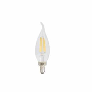 5.5W LED B10 Flame Tip Bulb, 60W Inc. Retrofit, Dim, E12, 500 lm, 2700K, Clear