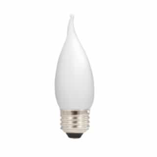 4W LED B10 Bulb, Flame Tip, Dim, E26, 400 lm, 120V, 2700K, Frosted