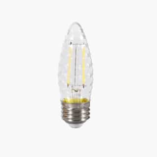 4W Crystal LED B10 Bulb, Torpedo Tip, E26, 300 lm, 120V, 2700K, Clear