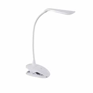 LEDVANCE Sylvania 1W LED Desk Lamp w/ Clip, Portable, 70 lm, 3000K, White  (LEDVANCE Sylvania LEDDSKLMPCLP/USB840/WH)