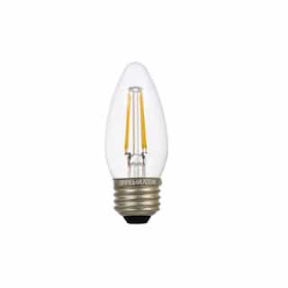 4.5W Filament LED B10 Bulb, Blunt Tip, 40W Inc. Retrofit, Dim, E26, 400 lm, 120V, 2700K