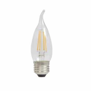 4.5W Filament LED B10 Bulb, Bent Tip, 40W Inc. Retrofit, Dim, E26, 400 lm, 120V, 2700K