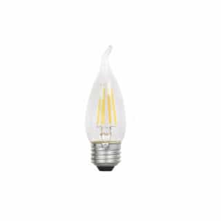 5W Filament LED B10 Bulb, Bent Tip, 60W Inc. Retrofit, Dim, E26, 500 lm, 120V, 5000K
