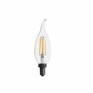 5W Filament LED B10 Bulb, Bent Tip, 60W Inc. Retrofit, Dim, E12, 500 lm, 120V, 5000K