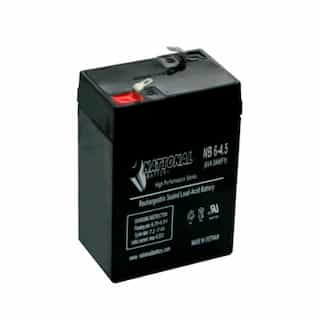 Lead-Acid Battery for Exit and Emergency Signs, 4.5Amph, 6V