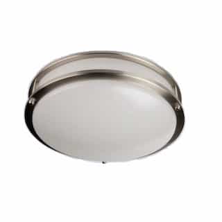 TCP Lighting 16W 10-in LED Flush Mount Fixture, Dimmable, 1700 lm, 120V, 3500K, Brushed Nickel