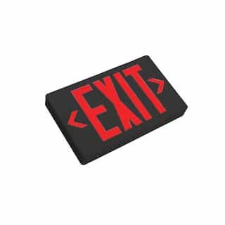 LED Emergency Exit Sign, Black Housing wRed Letters