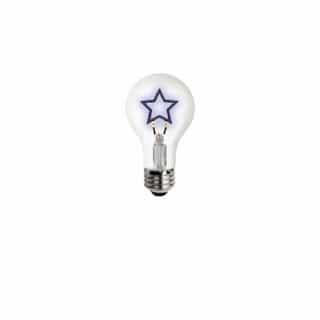 1.5W Star Shape LED A19 Bulb, Dimmable, Blue