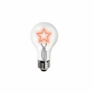 TCP Lighting .25W LED A19 Shape Filament Bulb, Star, E26, 120V, Red