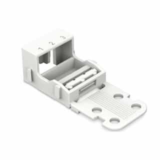 Wago 4 mm Mounting Carrier for 3-Conductor 221 Series Lever-Nuts,  Horizontal Snap-in, White (Wago 221-513)