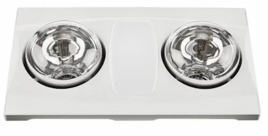 Aero Pure 80 CFM 2-Bulb Quieter Bathroom Heater Fan