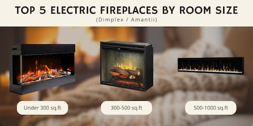 Top 5 Electric Fireplaces by Room Size (Dimplex/Amantii)