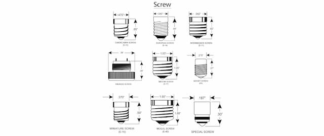 Light Bulb Base Types