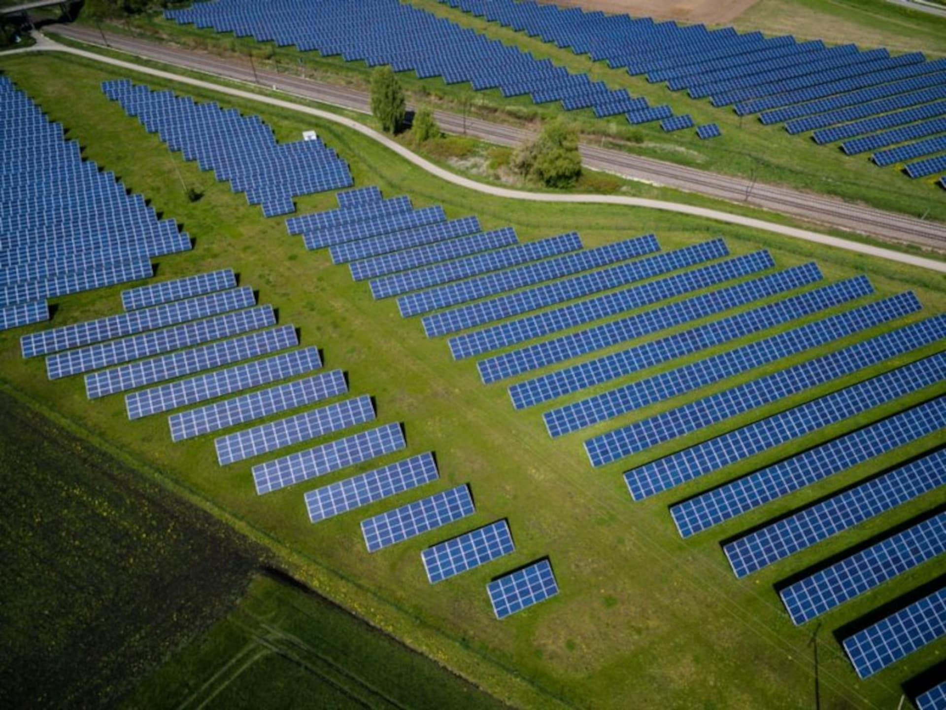 Renewable energy being made with solar panels