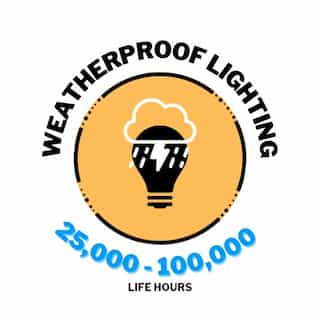 LED weatherproof light life hours