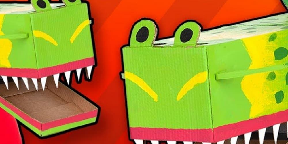 13 Days of Halloween: Cardboard Box Crocodile Mask