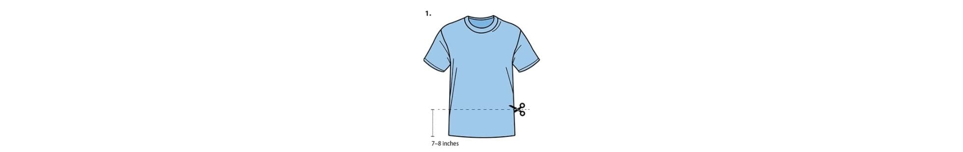 Where to cut on t-shirt