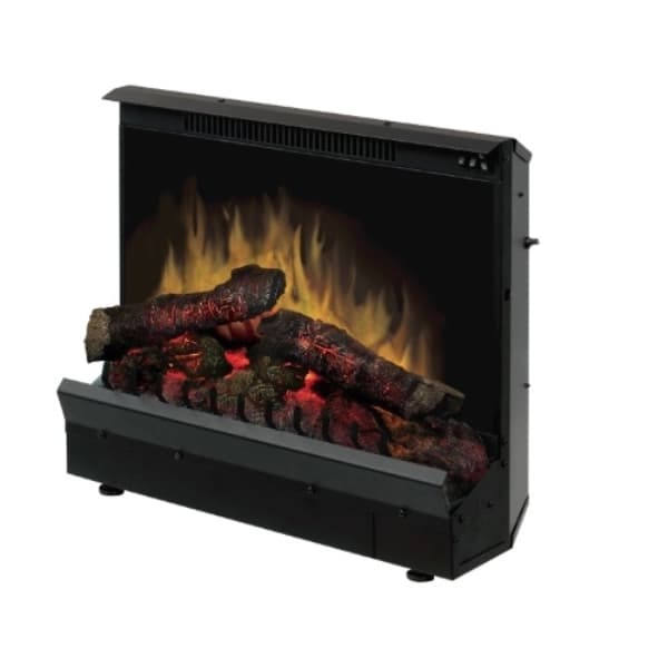 Electric burning wood fireplace