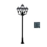 Dabmar 16W 10-ft LED Lamp Post, Five-Head, 1600 lm, Green/Frosted, 6500K