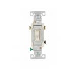 Eaton Wiring 15 Amp Framed Lighted Toggle Switch, Non-Grounding, 3-Way, 120V, Light Almond