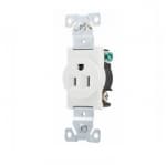 Eaton Wiring 15 Amp Single Receptacle, Industrial, White