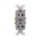 Eaton Wiring 20 Amp Duplex Receptacle, PVC, Commercial, Gray