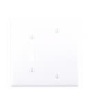Eaton Wiring Mid-Size 2-Gang Combination Toggle & Blank Wallplate, White