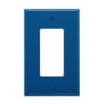 Eaton Wiring 1-Gang Decora Wall Plate, Mid-Size, Polycarbonate, Blue