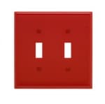 Eaton Wiring 2-Gang Toggle Wall Plate, Mid-Size, Polycarbonate, Red