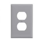 Eaton Wiring 1-Gang Duplex Wall Plate, Mid-Size, Polycarbonate, Gray