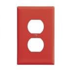 Eaton Wiring 1-Gang Duplex Wall Plate, Mid-Size, Polycarbonate, Red