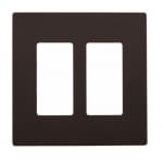 Eaton Wiring 2-Gang Decora Wall Plate, Mid-Size, Screwless, Brown