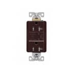 Eaton Wiring 20 Amp Duplex Receptacle w/LED Indicators, Commercial Grade, Brown