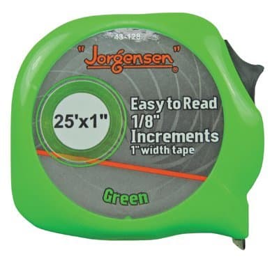 1"X25' Green E-Z Read Power Measuring Tape